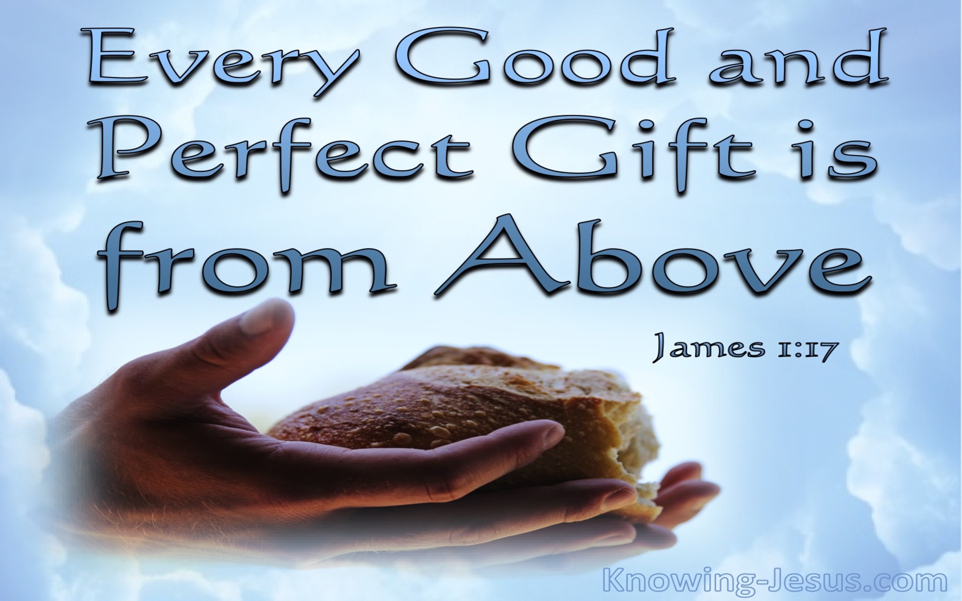 James 1:17 Every Good And Perfect Gift Is From Above (blue)